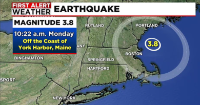 A 3.8-magnitude earthquake centered near the Maine coast