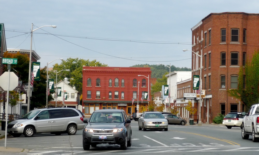 Main street intersection in Lyndonville, Vermont