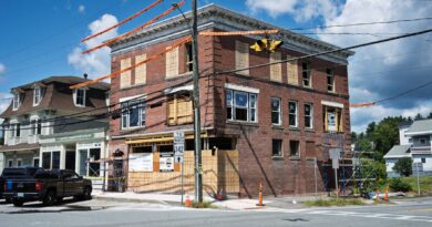 The 12 King Square building in downtown Whitefield, New Hampshire, under redevelopment