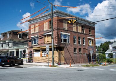 The 12 King Square building in downtown Whitefield, New Hampshire, under redevelopment