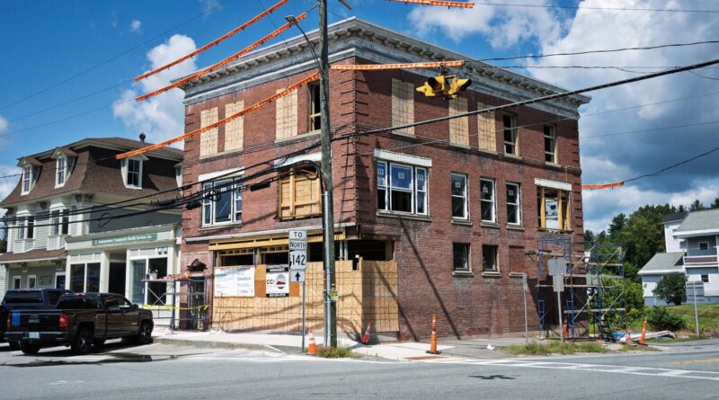 The 12 King Square building in downtown Whitefield, New Hampshire, under redevelopment