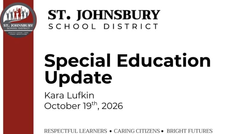 St. Johnsbury School Board Reviews Student Achievement, Special Education and Future Planning