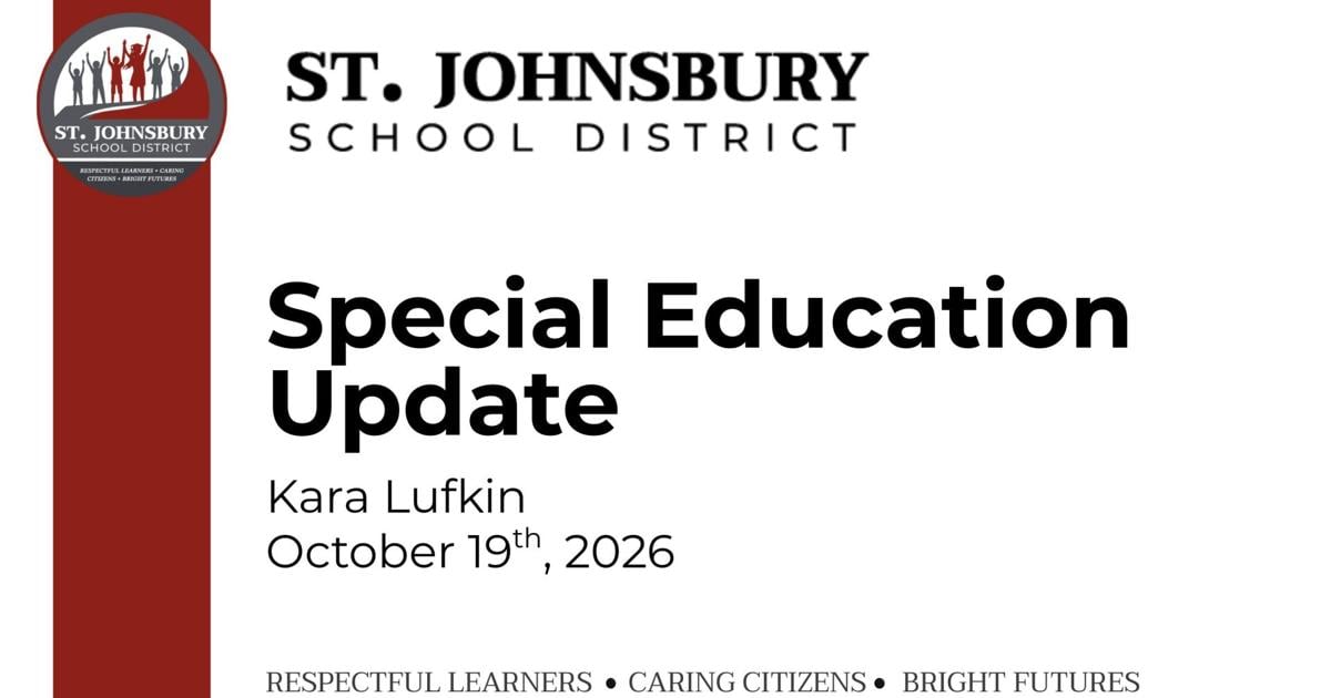 St. Johnsbury School Board Reviews Student Achievement, Special Education and Future Planning