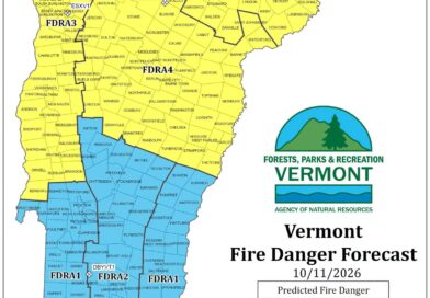 Vermont Fire Danger Forecast map for October 11, 2026