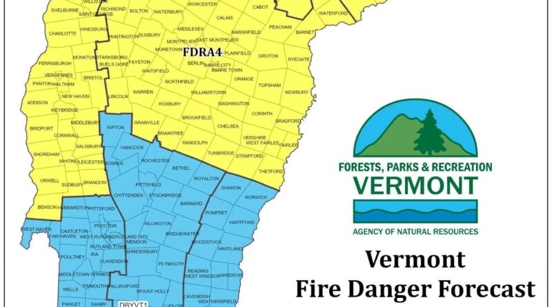 Vermont Fire Danger Forecast map for October 11, 2026