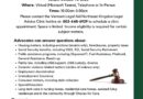 Vermont Legal Aid flyer for the free legal advice clinic for Caledonia, Essex and Orleans residents on October 14, 2026