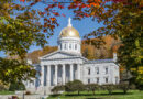Vermont State House in Montpelier surrounded by fall foliage
