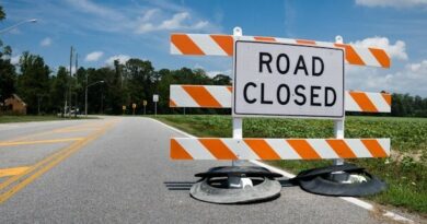 Road closed sign